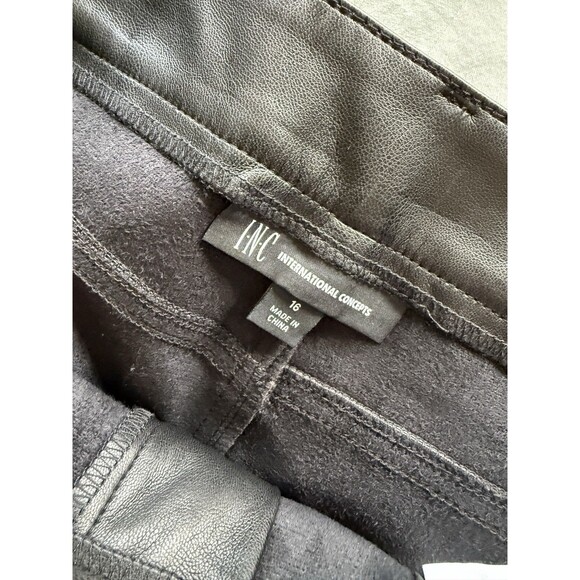 NWT INC International Concepts Pants Black Faux Leather Boot Cut Size 16 NEW - Picture 6 of 6